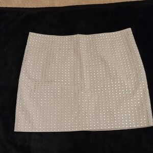 H&M - Studded Beige Mini Skirt